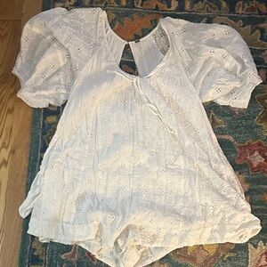 Free People White Eyelet Romper Dress